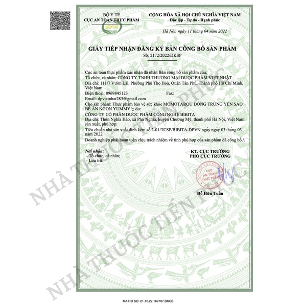 Siro Đông Trùng Yến Sào Momotarou - Giúp bé ăn ngon, tăng cường đề kháng Hộp 20 ống 10ml