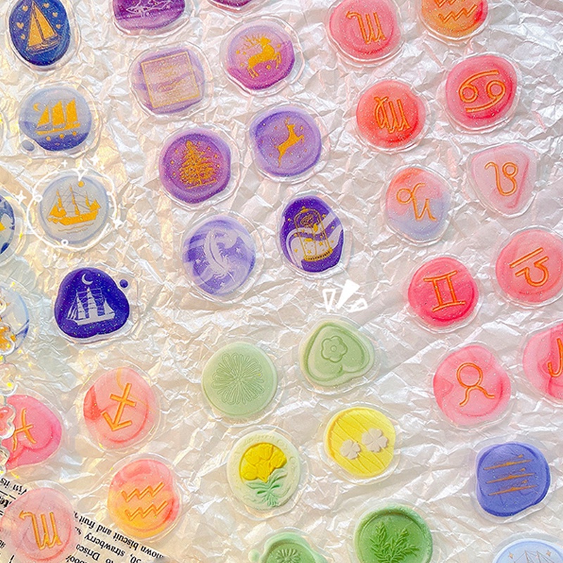 Bộ 12 Miếng Dán 3D Trong Suốt Phong Cách Retro Sáng Tạo