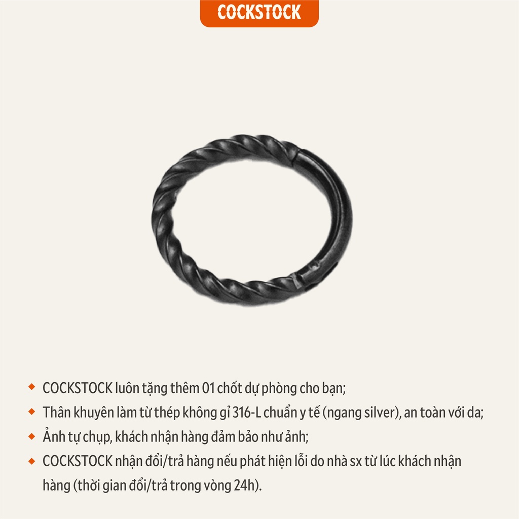 Khuyên tai vòng Twisted Hoop Earring CockStock