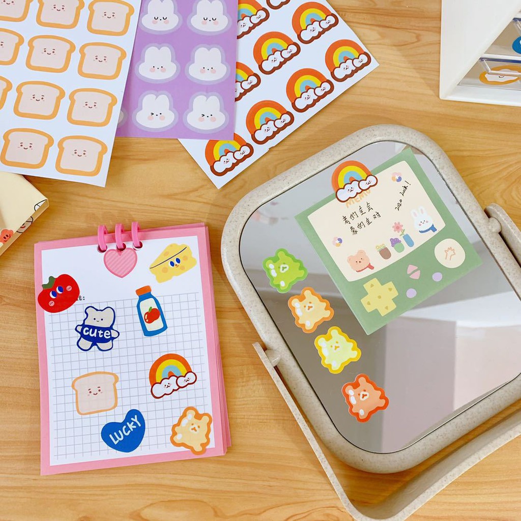 Set 2 hình dán sticker tự làm  vỏ điện thoại di động dán tường dành cho cô gái dẽ thương A-23