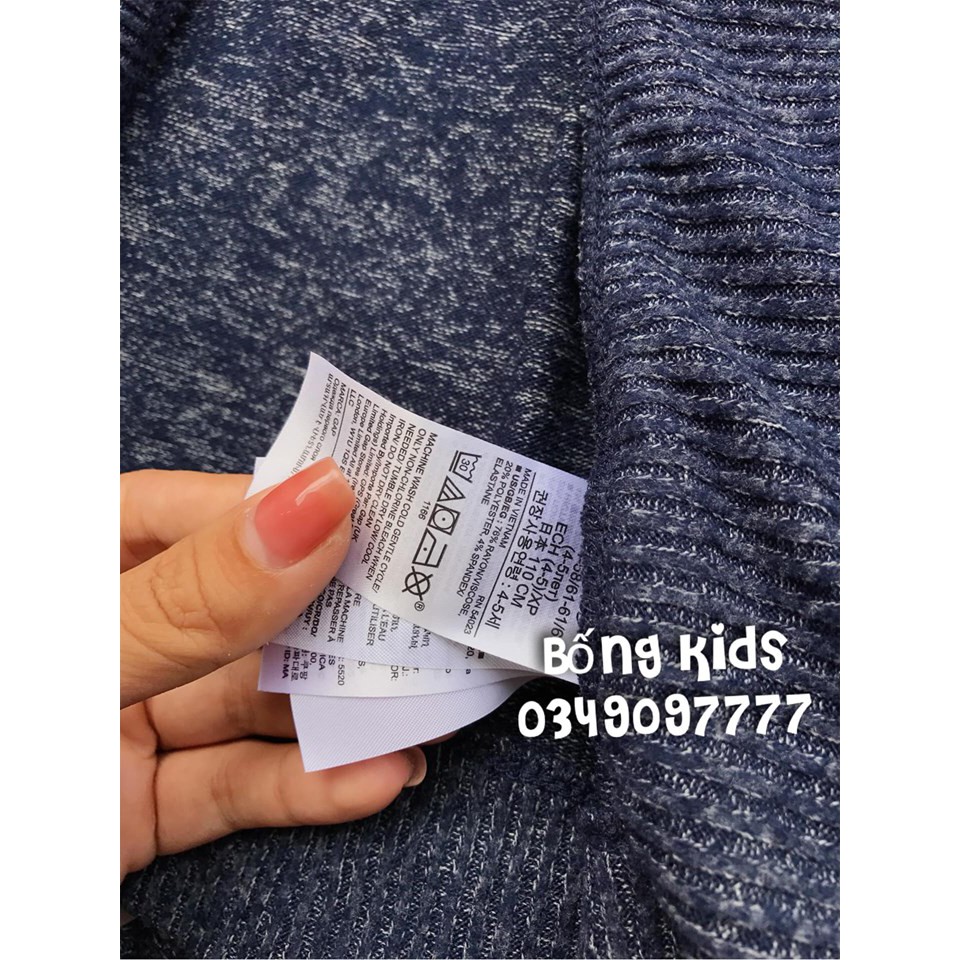 Áo Cardigan Bé Gái Cổ Đổ Navy Gap