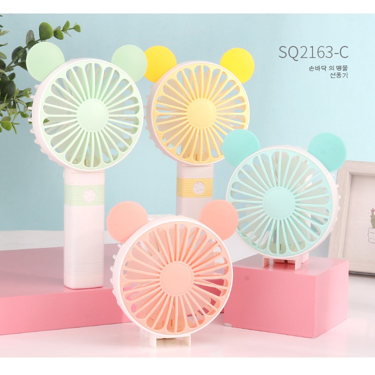 Quạt mini cầm tay 5 Cánh Hình thú dễ thương pin sạc - Có thể gập gọn | BigBuy360 - bigbuy360.vn