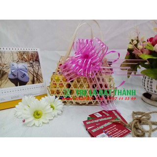 Giỏ quà tre qoai 1 dây, giỏ đựng quà 2022 làm bằng tre tự nhiên