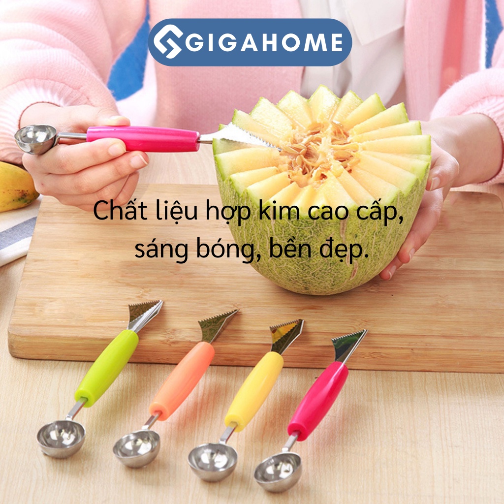 Dụng Cụ Tỉa Hoa Quả Chuyên Nghiệp GIAHOME Khắc Tỉa 2 Đầu, Nạo Tạo Hình, Múc Trái Cây 8114