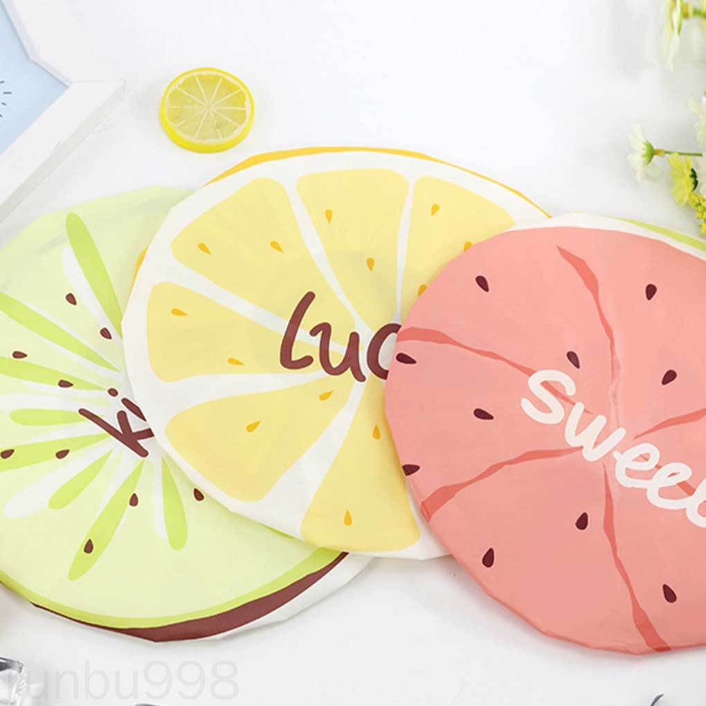 Mũ Trùm Đầu Đi Tắm Chống Thấm Nước In Họa Tiết Hoạt Hình Dễ Thương Chất Liệu Co Giãn Dày Dặn Tiện Dụng Cho Phòng Tắm