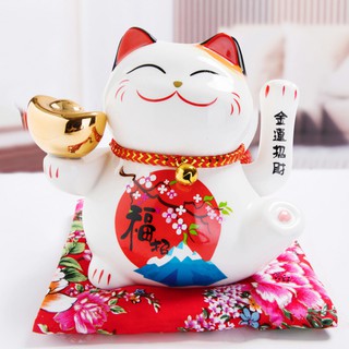 Mèo Thần Tài Vẫy Tay Cầm Nén Vàng (Size Nhỏ) - KIOJ