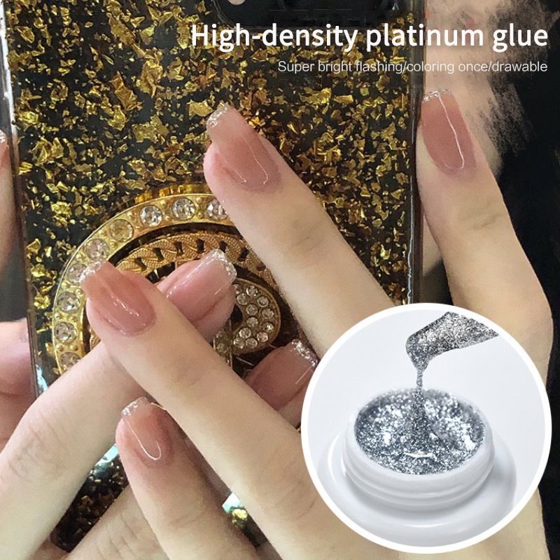 Sơn móng tay gel ANNIES màu vàng bạch kim hiệu ứng kim cương lấp lánh có thể lột được