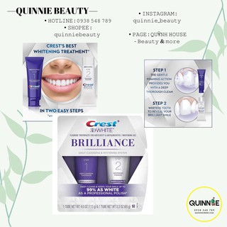 SET KEM ĐÁNH RẮNG CREST 3D WHITE BRILLIANCE 2 BƯỚC (CÓ SẴN)