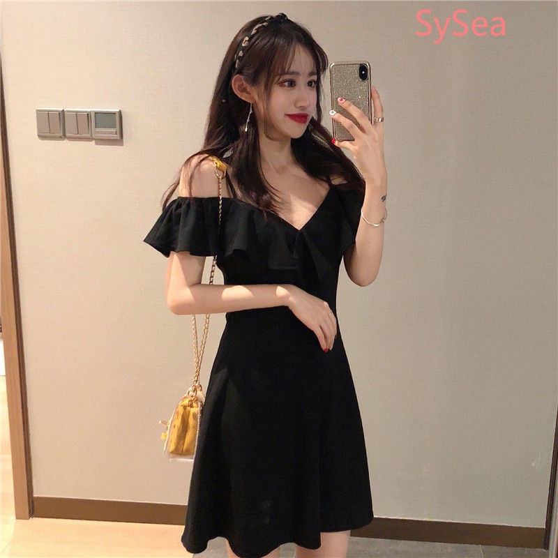 Đầm Hai Dây Cổ Chữ V Màu Sắc Đơn Giản Thời Trang Mùa Hè Cho Nữ