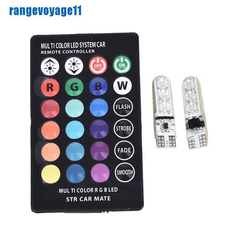 Bộ 2 Đèn Led T10 5050 W5W 6 Smd Điều Khiển Từ Xa