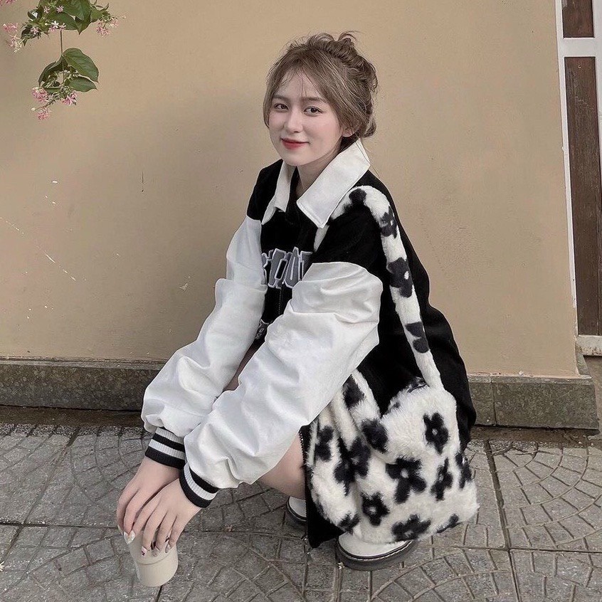 Áo Khoác Nữ Bomber Chất Umi Phối Cổ Polo Hàng Đẹp/Freesize