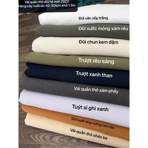 Vải Quần -Đũi Tuyết-Đũi Lóng Chéo Hàn quốc-CHẤT VẢI MỀM ĐẦM TAY-