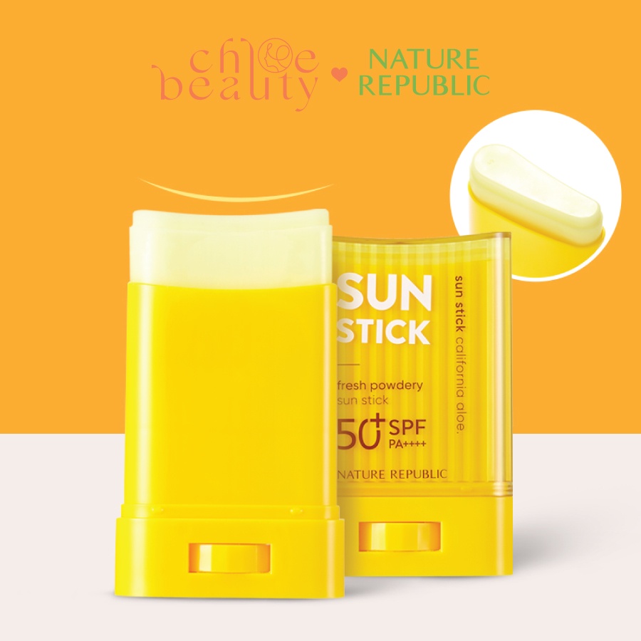 Kem chống nắng dạng sáp lăn NATURE REPUBLIC California Aloe Fresh Powdery Sun Stick SPF50+ PA++++ 24g