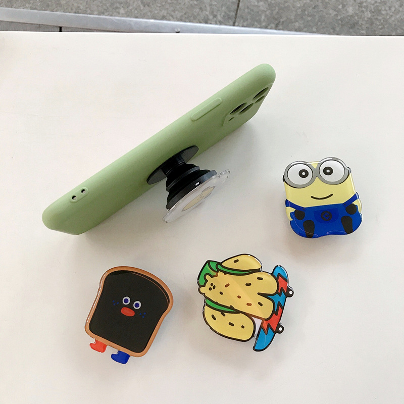 Epoxy phone holder with airbag cute cartoon pattern