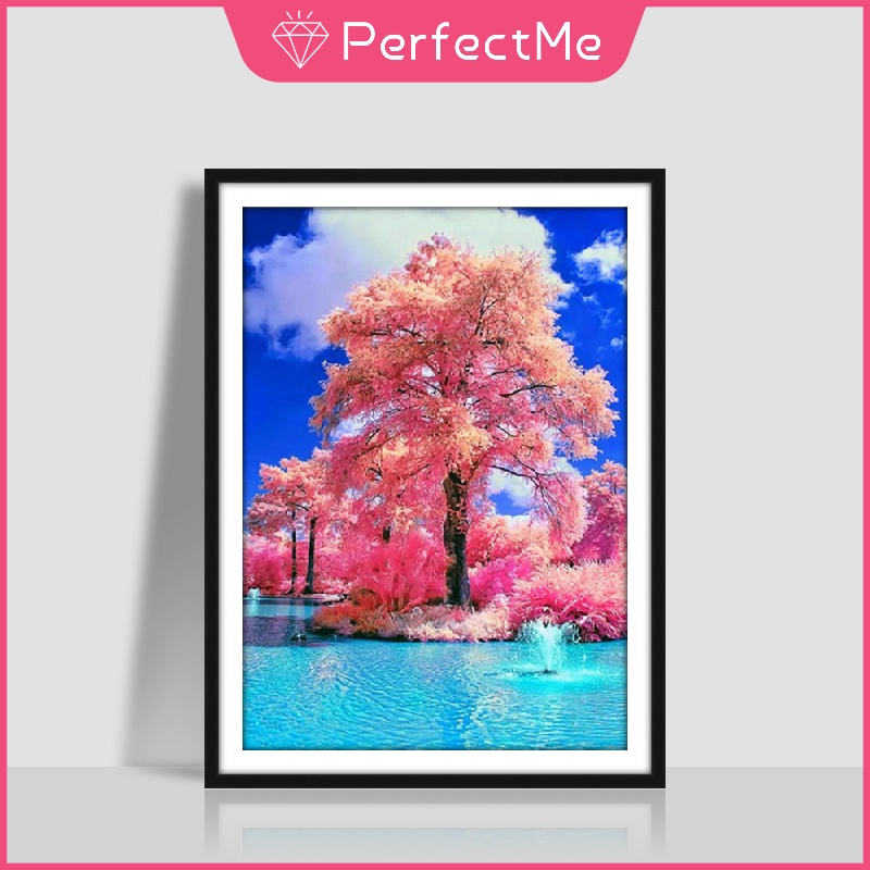 Bộ tranh đính đá 5d họa tiết phong cảnh độc đáo DIY dùng trang trí nhà cửa