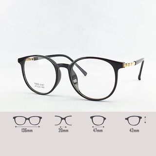 Kính cận có độ 0 - 6 độ mắt tròn nam nữ gọng nhựa 7K8187. Tròng chống xước, chống tia UV, ánh sáng xanh, đổi màu