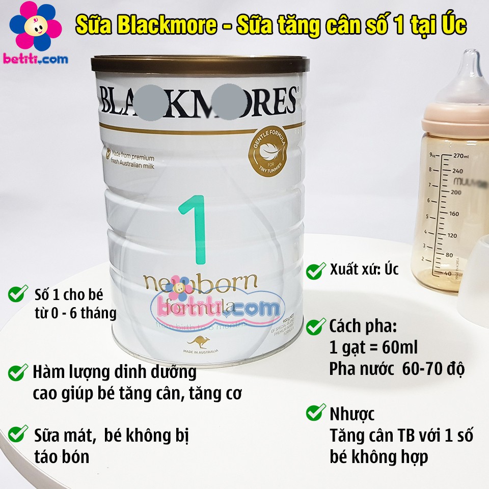 Sữa BLACKMORE 900gr Đủ 3 số 1,2,3 Úc Giúp Bé Tăng Cân Tốt