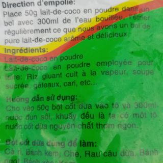 Bột cốt dừa gói 50g