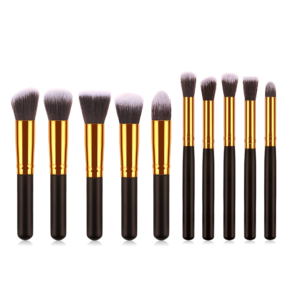Set 10 Cọ Trang Điểm Chuyên Nghiệp Chất Lượng Cao bộ cọ trang điểm gồm cây tặng kèm túi zip Vintage dành cho trang điểm cá nhân và chuyên nghiệp