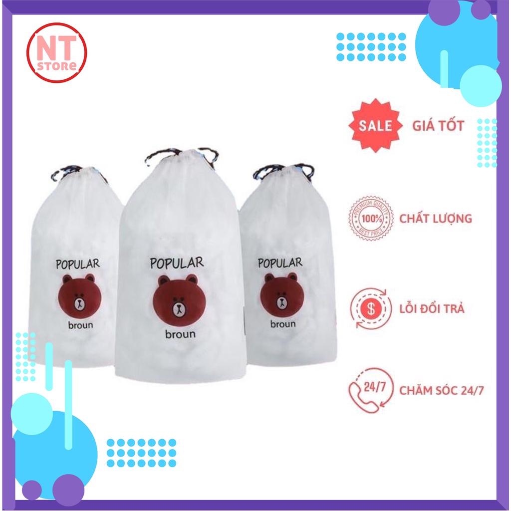 Màng bọc thực phẩm túi bọc thức ăn co giãn hình gấu có chun đa năng từ NT store