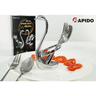 Bộ thìa dĩa inox kèm giỏ đựng thiên nga Rapido
