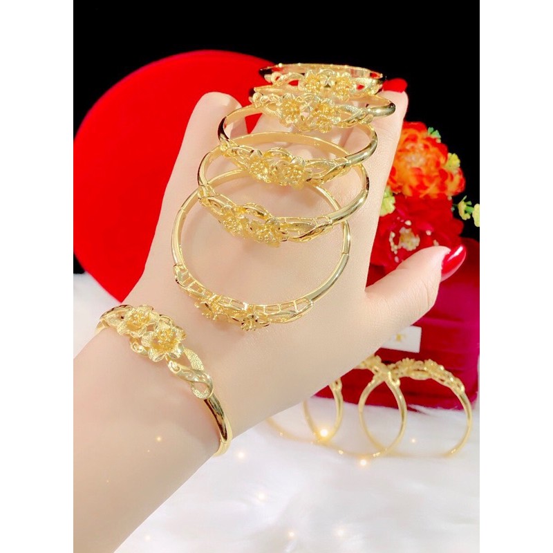 Vòng tay hoa màu vàng 18 cao cấp mẫu mới về