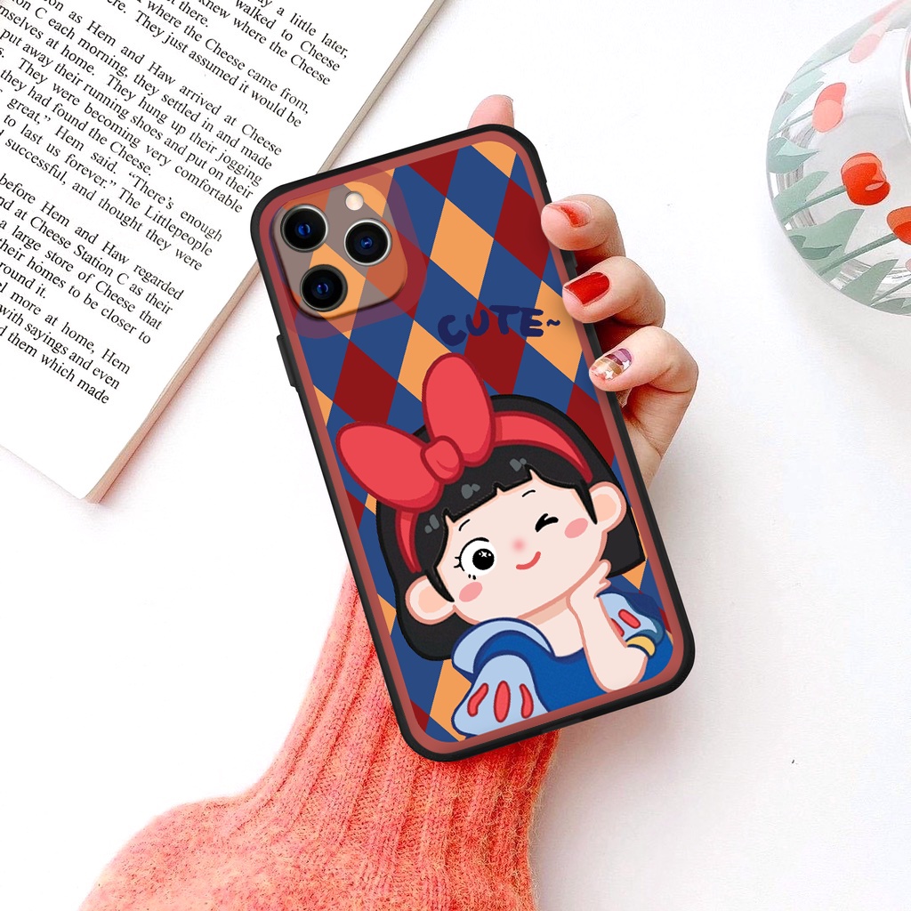 Ốp lưng iphone cạnh vuông lỗ camera công chúa 6s/6splus/7/7plus/8/8plus/x/xr/xs/11/12/13/pro/max/plus/promax th209