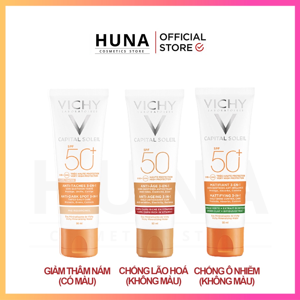 KEM CHỐNG NẮNG VICHY CAPTIAL IDEAL SOLEIL ANTI-AGEING SPF 50 UVB +UVA 50ML