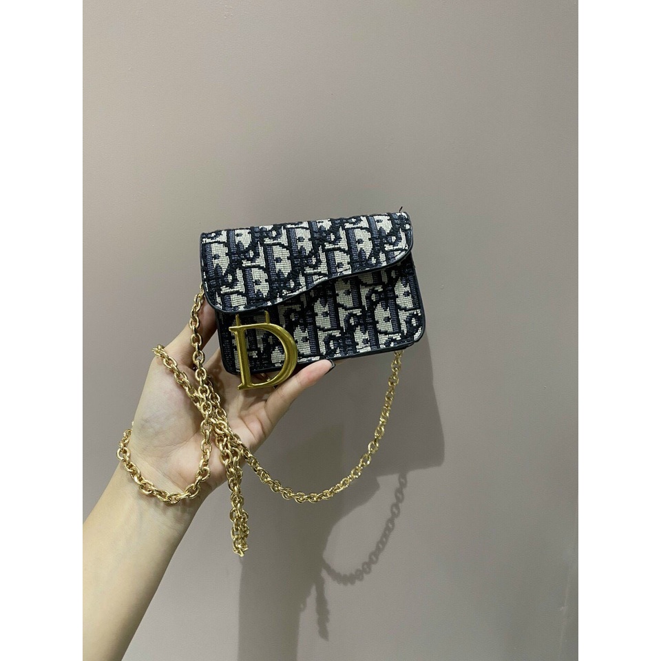 Túi mini đeo chéo thổ cẩm chữ D thời trang siêu xinh kèm dây xích đeo chéo giá rẻ ( ảnh thật shop chụp) SHOPDUYENCUONG