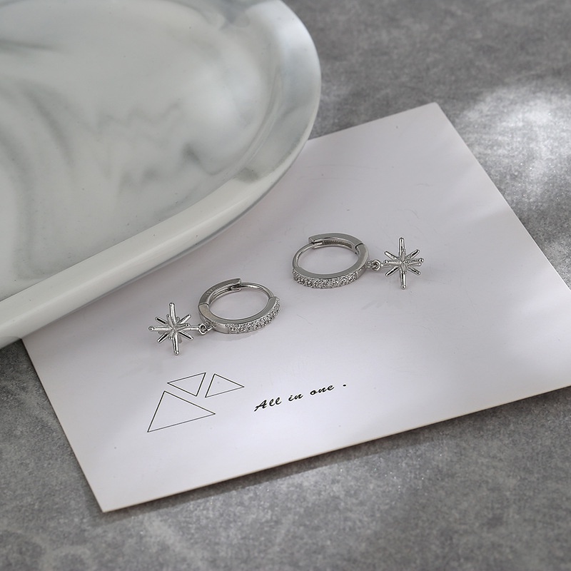 1 đôi bông tai lấp lánh nữ mạ bạc s925