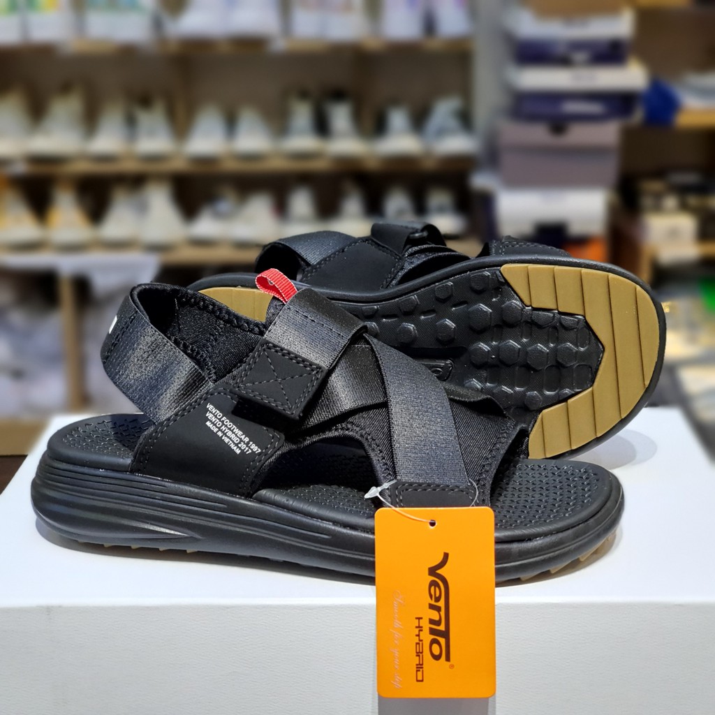 Sandal Vento nam SD-NB59 màu đen Full Black quai dây thun tiện lợi, Dép quai hậu chính hãng đi học