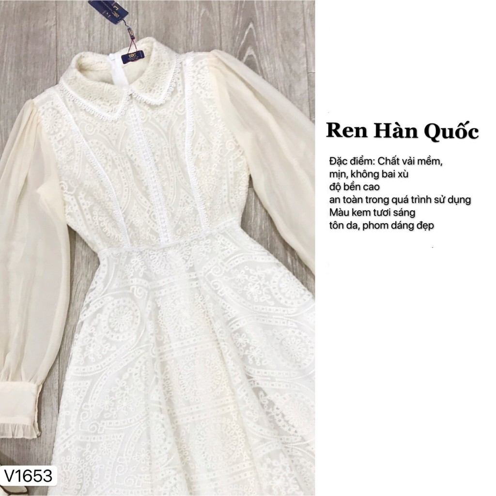 Váy ren xòe họa tiết V1653 - ĐẸP SHOP DVC ( Ảnh mẫu và ảnh trải sàn do shop tự chụp ) | BigBuy360 - bigbuy360.vn