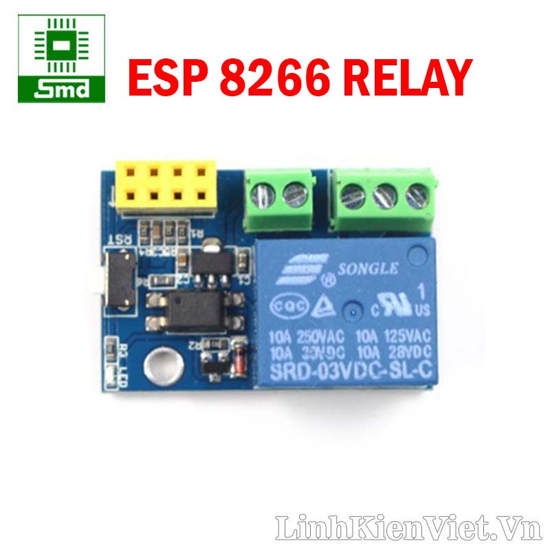 Đế gắn module wifi ESP-01 esp8266 điều khiển kết nối 1 relay 10A