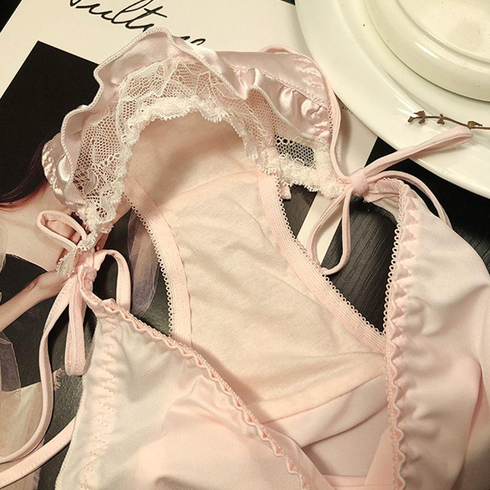 Quần Lót Cotton Lưng Vừa Đính Nơ Phong Cách Lolita Quyến Rũ Cho Nữ