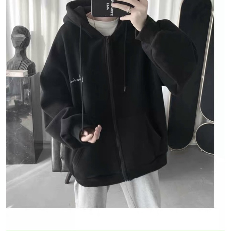 ÁO KHOÁC HOODIE ZIPPER KHOÁ KÉO THÊU CHỮ WASHION THỜI TRANG, NÓN 2 LỚP DÀY DẶN