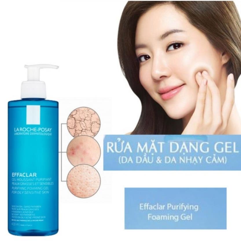 Sữa Rửa Mặt La Roche Posay Cho Da Dầu, Da Nhạy Cảm, Da Mụn - La Roche Posay Effaclar Purifying Foaming Gel