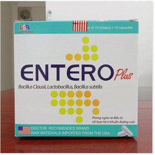(CHÍNH HÃNG) Men vi sinh ENTERO PLUS dạng viên (Hộp 100 viên) - giúp cân bằng hệ vi sinh đường ruột, rối loạn tiêu hóa
