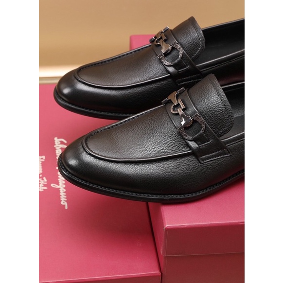 Giày tây lười nam logo thương hiệu Salvatore Ferragamo da thật cao cấp