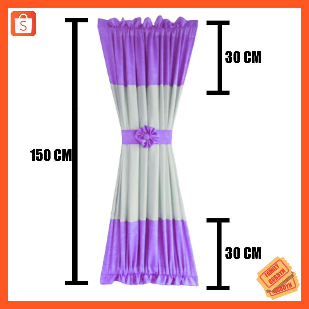 Rèm Cửa Sổ Màu Tím Trắng Dài 150cm