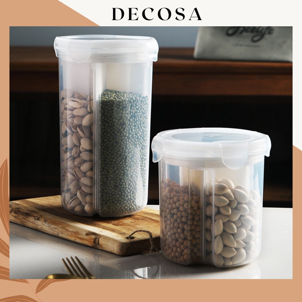 Hộp đựng hạt ngũ cốc đựng gia vị có vách ngăn tiện dụng DECOSA
