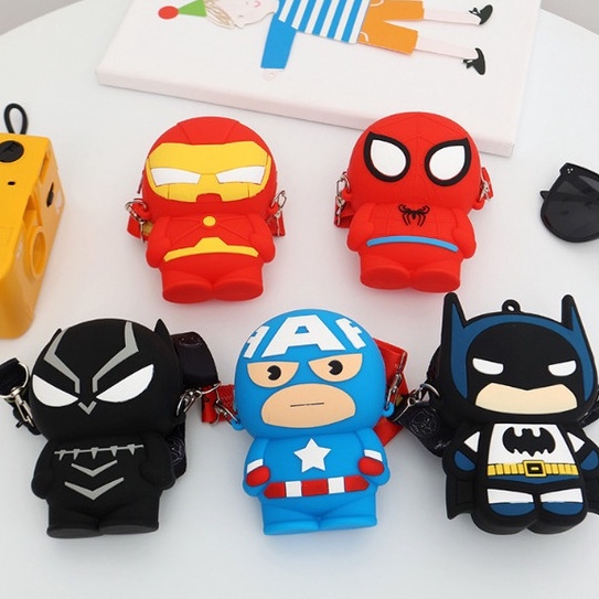 Túi Đeo Chéo Mini Cho Bé - Túi Silicon Thiết Kế Họa Tiết Người Nhện, Siêu Anh Hùng, Mickey Dễ Thương, Cute Cho Bé - PK6