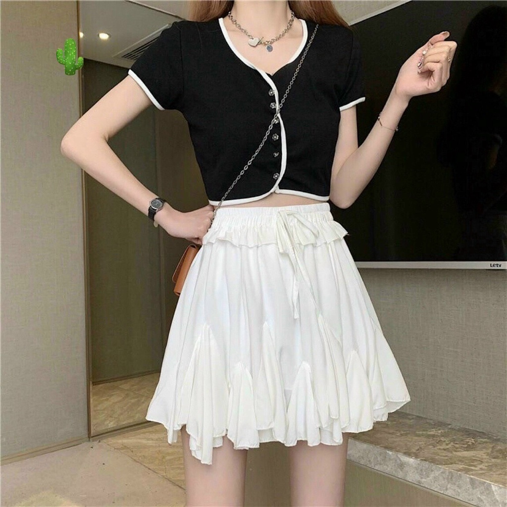 chân váy ngắn dập xếp ly kiểu đẹp lạ p