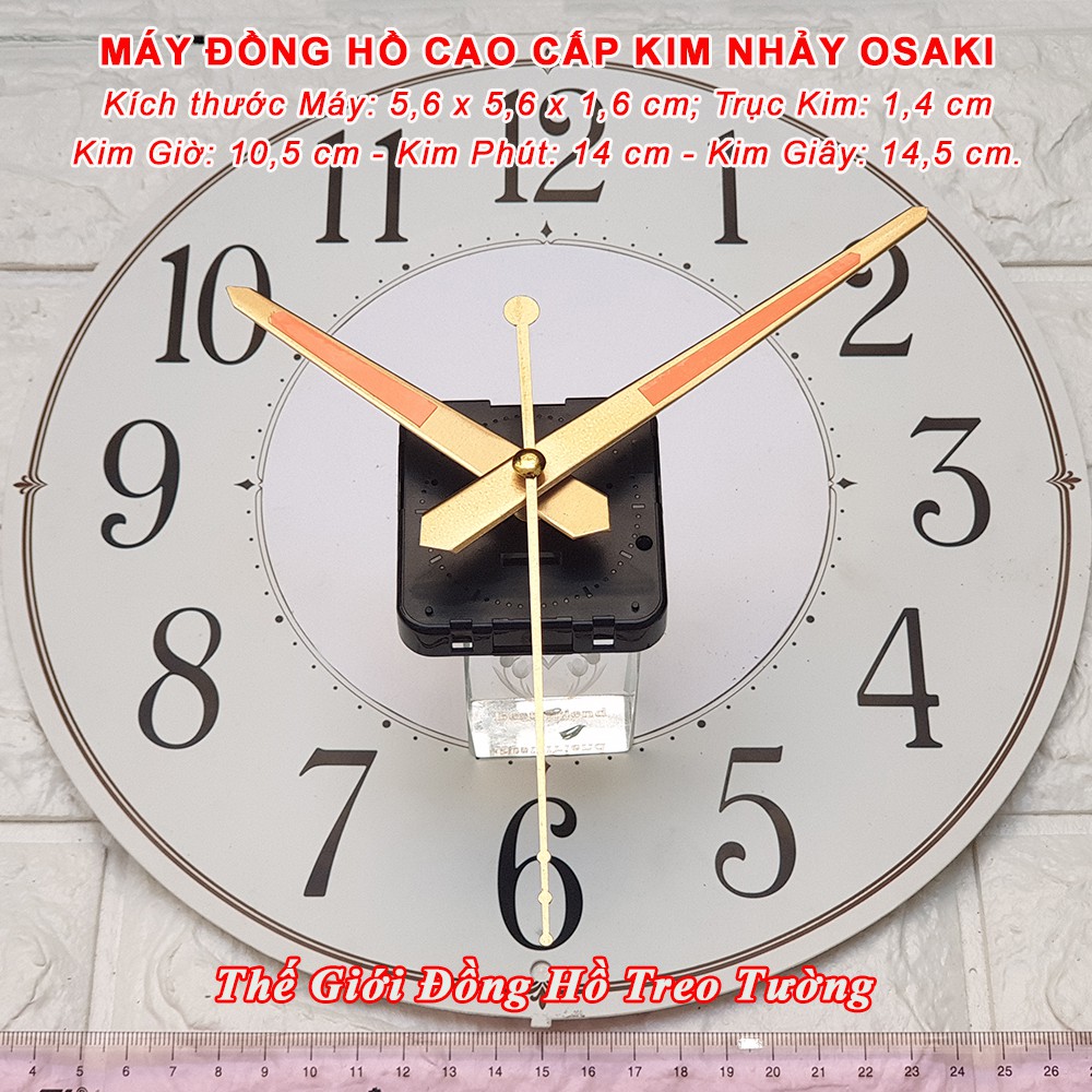 Máy Đồng Hồ Cao Cấp OSAKI Kim Nhảy - Bộ Kim Tự Chọn: Kim màu VÀNG/ĐEN có Dạ Quang màu CAM/HỒNG – Tặng Pin Maxell