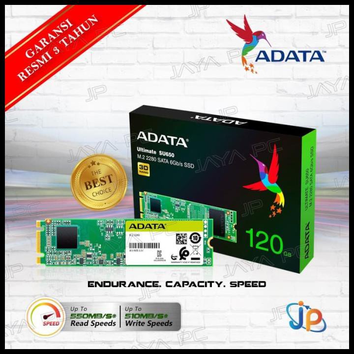 Ổ cứng SSD Adata 120GB ,240G, 480G SU650NS38 M.2 2280 SATA thế hệ mới nhất của công nghệ 3D NAND Flash Tốc độ 550MB/s | BigBuy360 - bigbuy360.vn