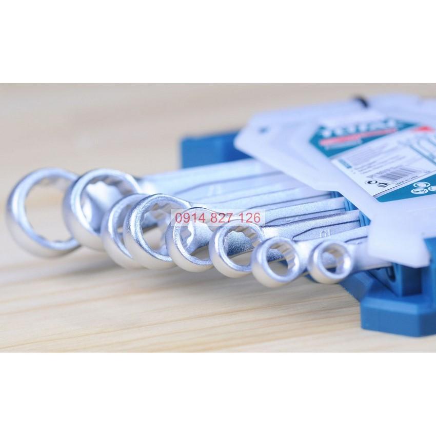 Bộ cờ lê vòng miệng 8 chi tiết TOTAL THT102286-I size 6-19mm, chất liệu Cr-V siêu cứng, Bh 6 tháng