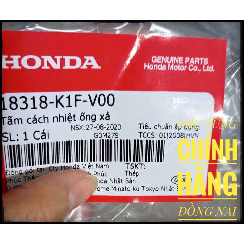 CHE BÔ/TẤM CÁCH NHIỆT ỐNG XẢ ZIN AIRBLADE 125/150cc 2020 CHÍNH HÃNG HONDA