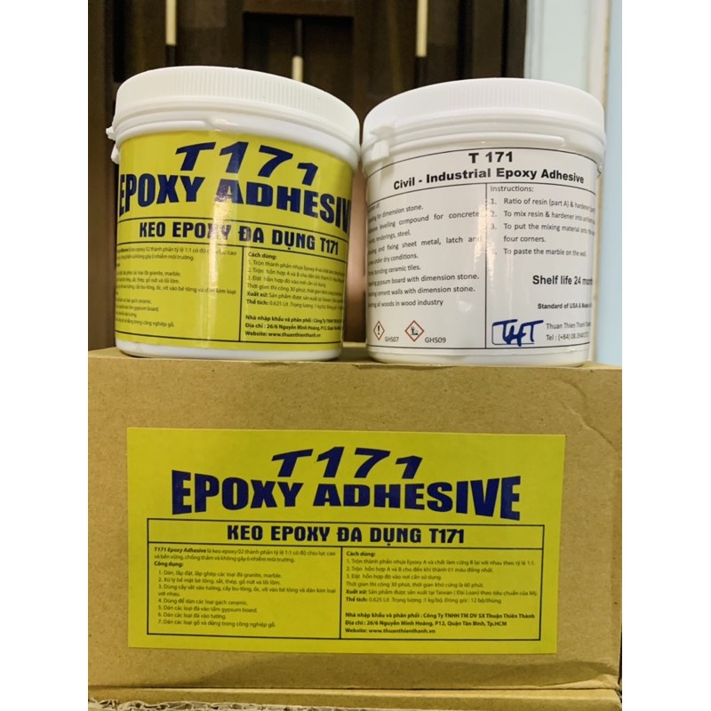 Keo Epoxy đa năng dán đá, bê tông, cấy sắt …2 thành phần T171 1kg