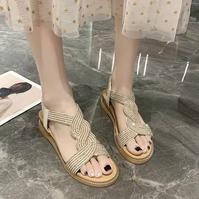 GIÀY SANDAL XUỒNG QUAI DÂY ĐÁ ĐẸP XUẤT SẮC