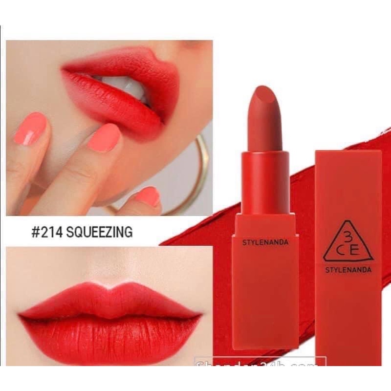 AUTH 100% -Son 3CE RED/ MOOD RECIPE mini tách set ko box