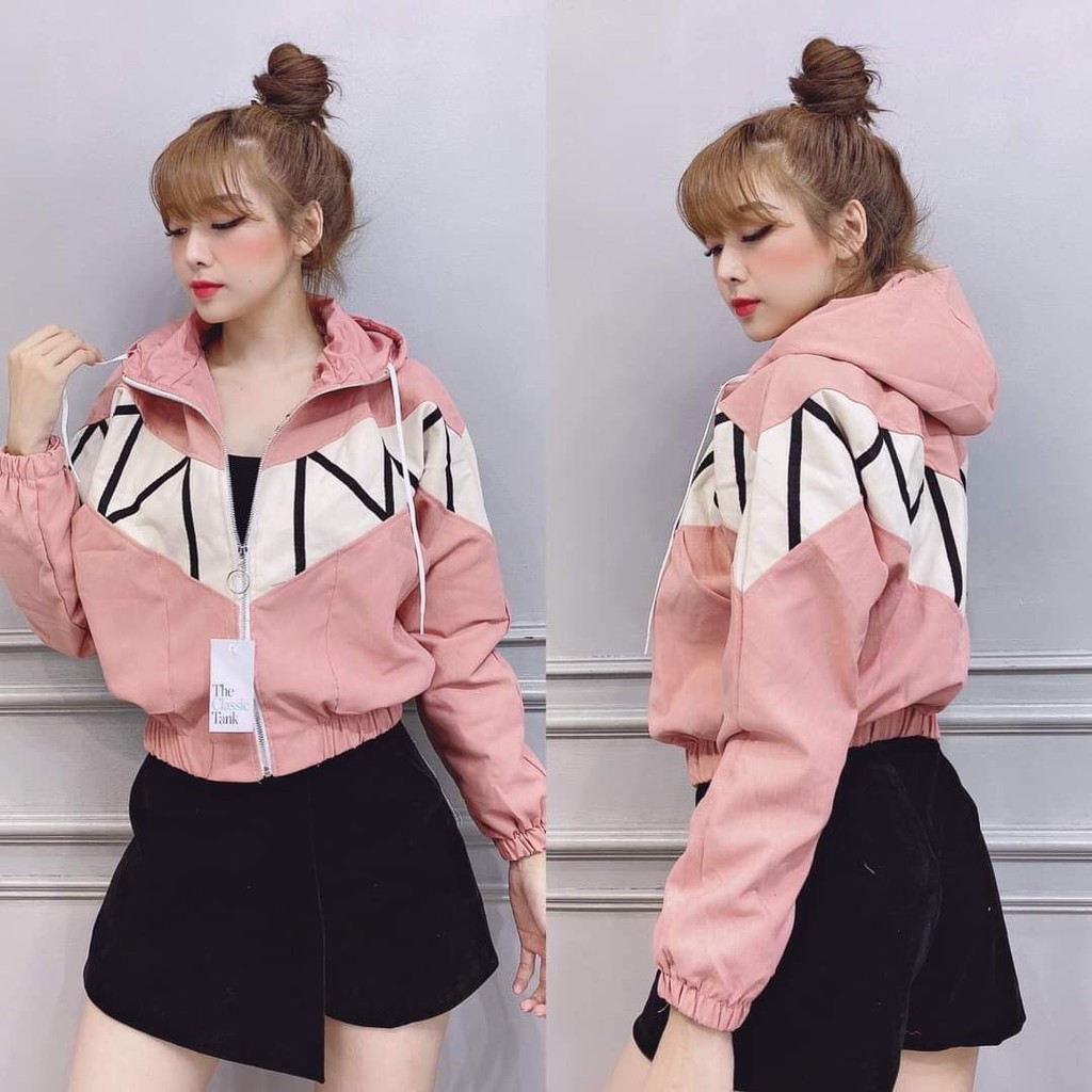 Áo khoác dù nữ 2 lớp form bomber, màu chữ V đầy ấn tượng - Hot trend | BigBuy360 - bigbuy360.vn